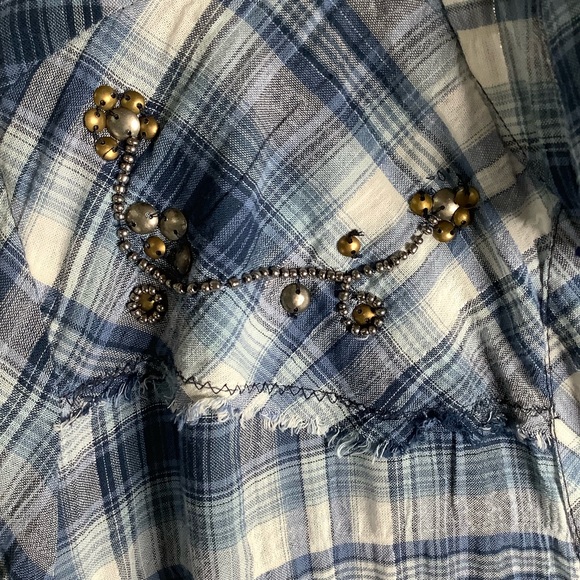 a.n.a. A NEW APPROACH LS/ROLL TAB BLU/WHT SHIRT 3X - Picture 4 of 8